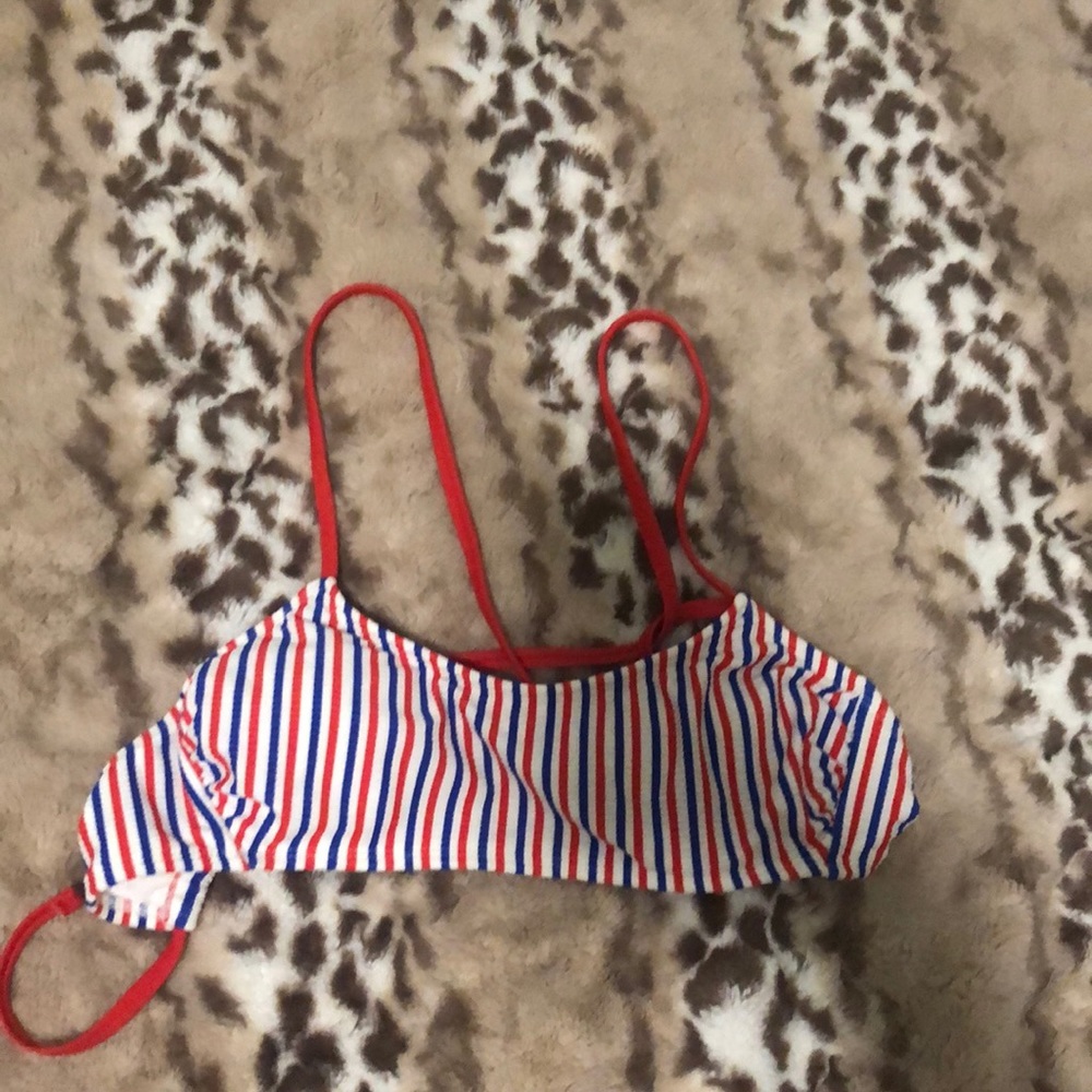 Red white and blue swimsuit top